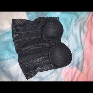 Superdown mesh corset top